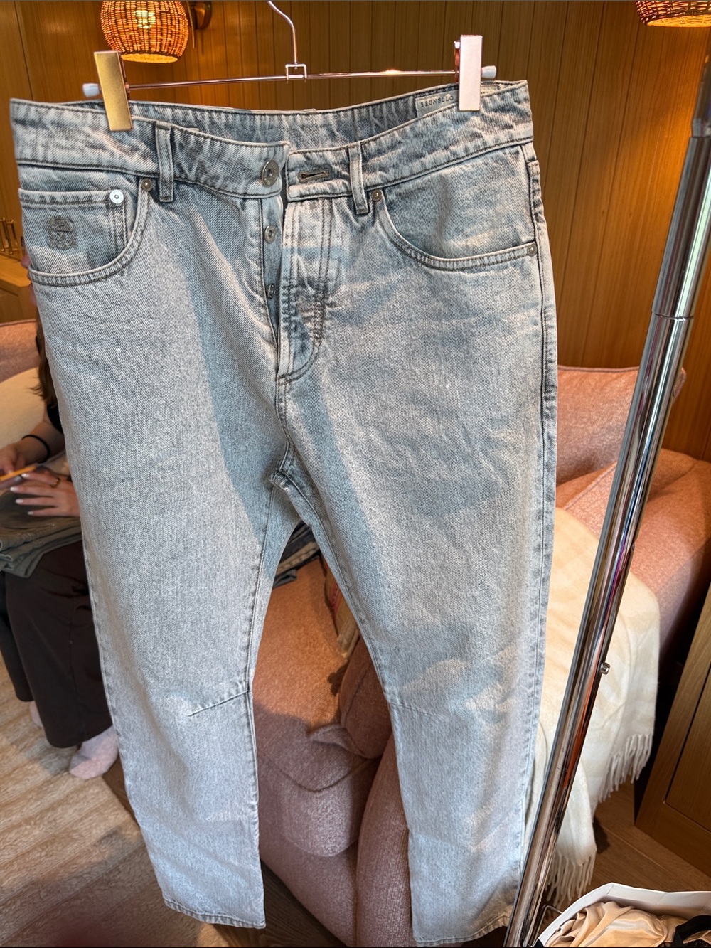 Brunello Cucinelli Light Gray Straight Jeans